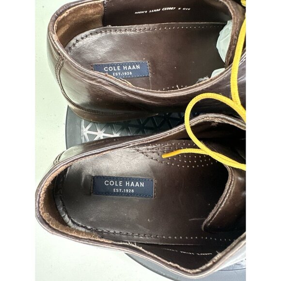 Cole Haan Preston Oxford Dress Shoes Brown Leather Lace Up C23687 Sz 11.5 M - Picture 8 of 10